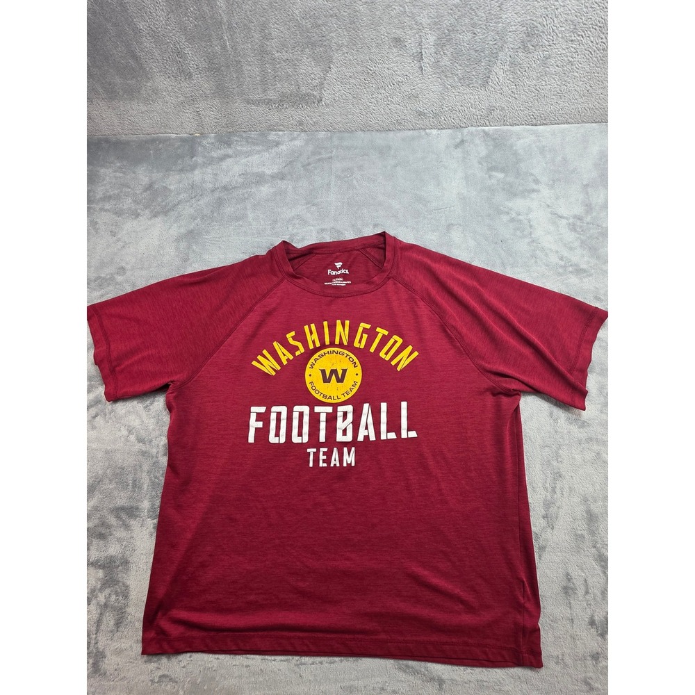 Fanatics Washington Football Team Mens XL Burgundy Graphic T-Shirt‎ NFL Raglan
